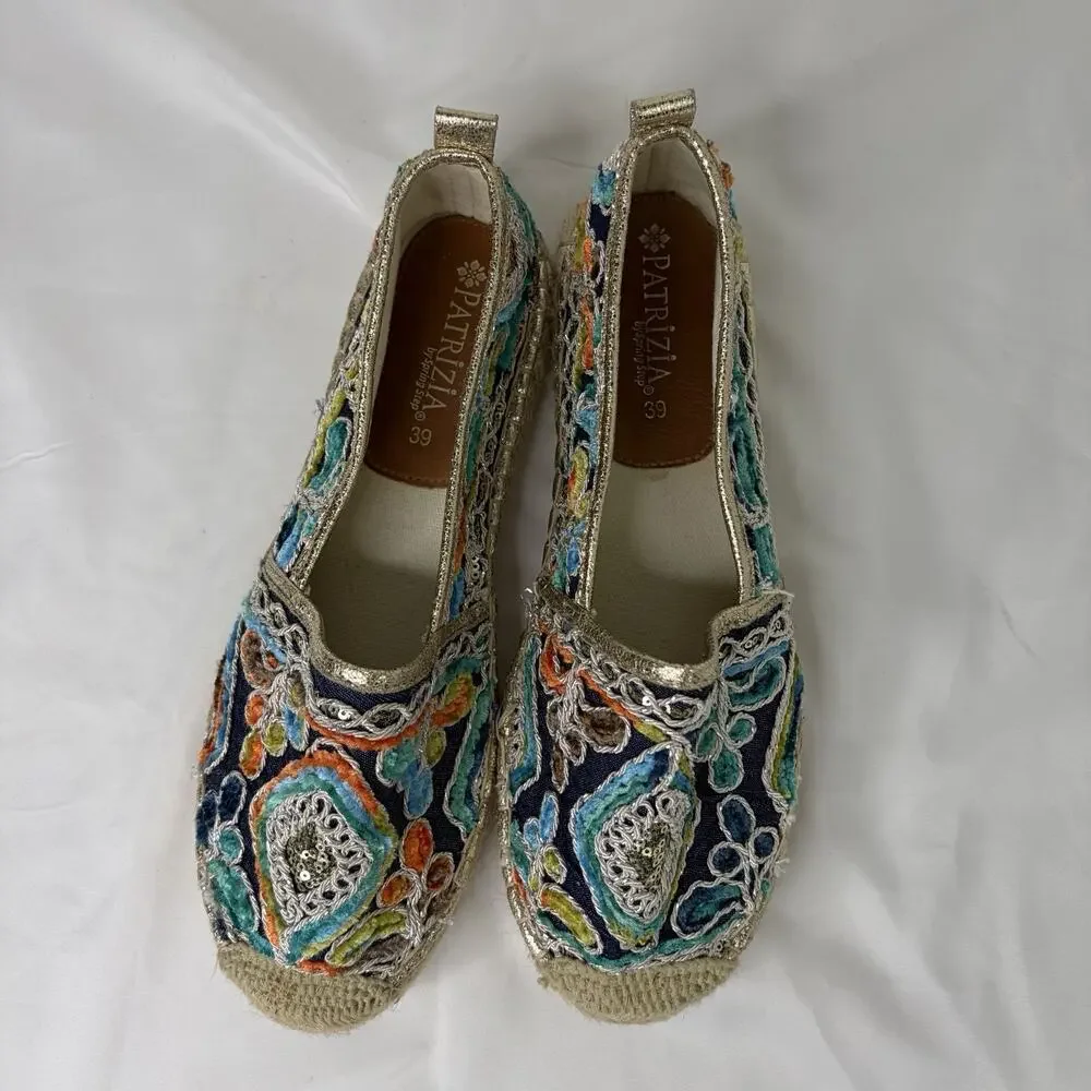 Patrizia By Spring Step Espadrille Shoes Size 39 US 8.5 colorful, bohemian, cool